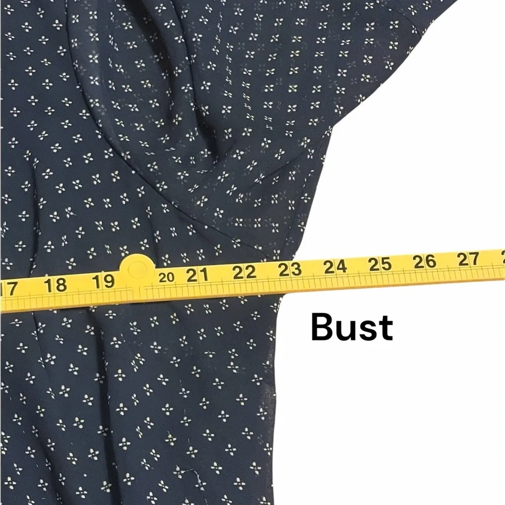 Charter Club Navy Printed Chiffon Tunic - Picture 8 of 8